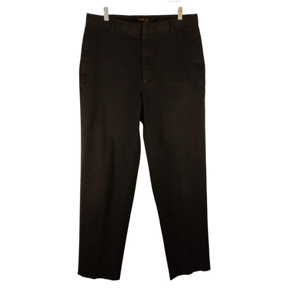 Banana Republic pants mens 36R 36x30 black stretch dress flat front chino straig